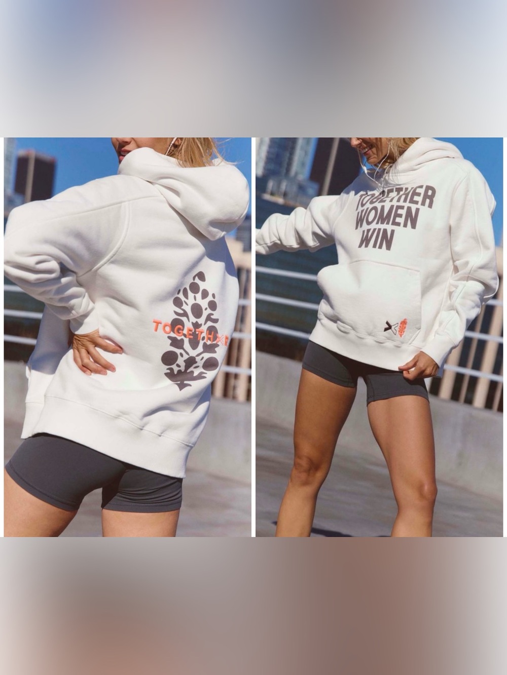 NWT Free People FP Movement × TOGETHXR A Cut Above Hoodie - white combo - large